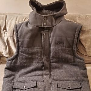 Marc Ecko Dark Grey Herringbone hooded vest